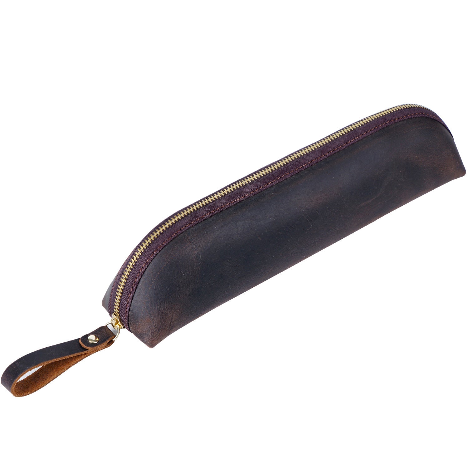 Wholesale Extend The Head Layer Cowhide Simple Pen Bag